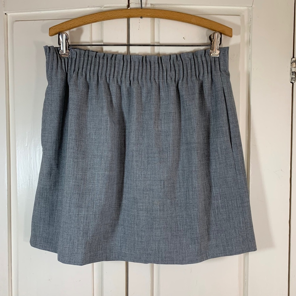 J.Crew Mercantile Womens Grey Elastic Waist Mini Skirt Pockets 10 Classic Comfy